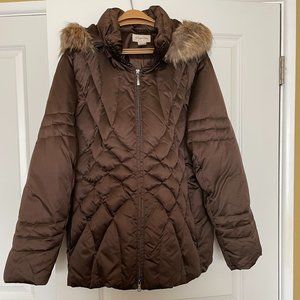Women’s Brown Down Coat with hood